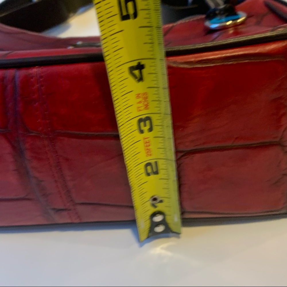 Vintage, Crocodile Dooney & Bourke Shoulder Purse - Red - Picture 9 of 16